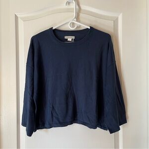 Outerknown NWT Mojave Crew Lightweight Blue Cotton Sweater